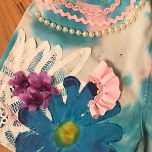 Ladies Handnade Embellished Shorts Boho, Shabby, Pride FairSz 10 Festival